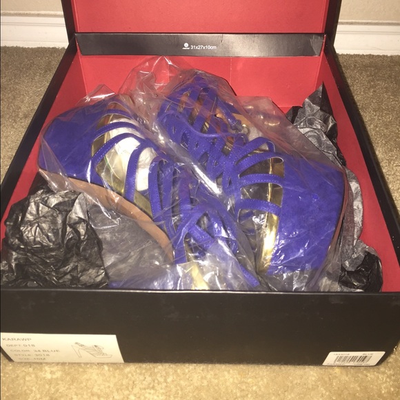 Blue and gold Wild Pair heels