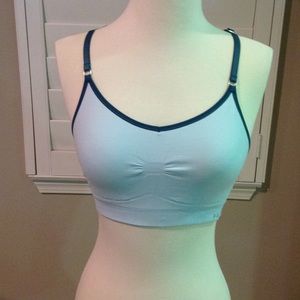 Light teal green fitness sports bra