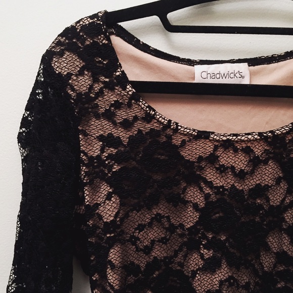 Black/Nude Lace Chadwick Blouse