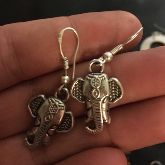 Cute worn with love elephant earrings