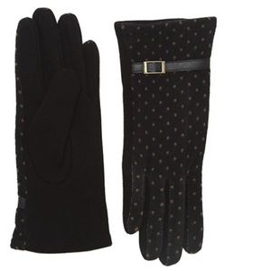 Black polka dot gloves