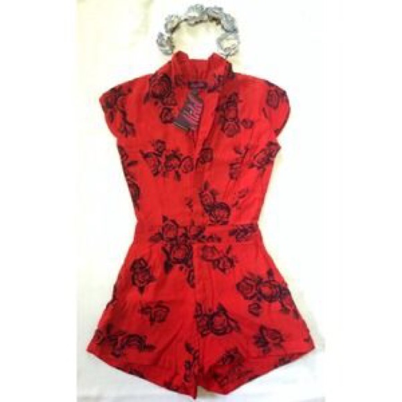 Red rose motel rocks romper!