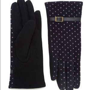 Navy blue polka dot gloves