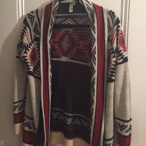 Pink owl tribal open cardigan