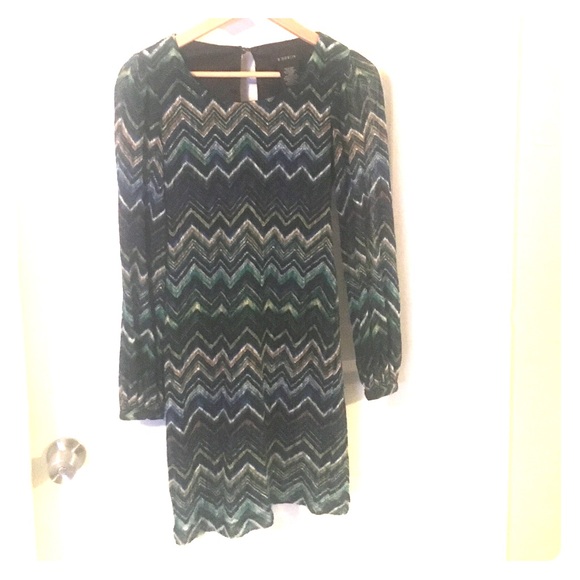 Long sleeve multi-color dress