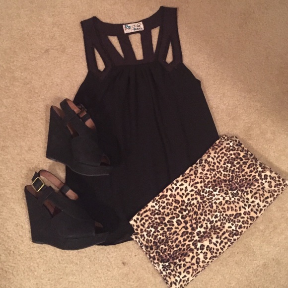 Beaded Black Cut-Out Tank