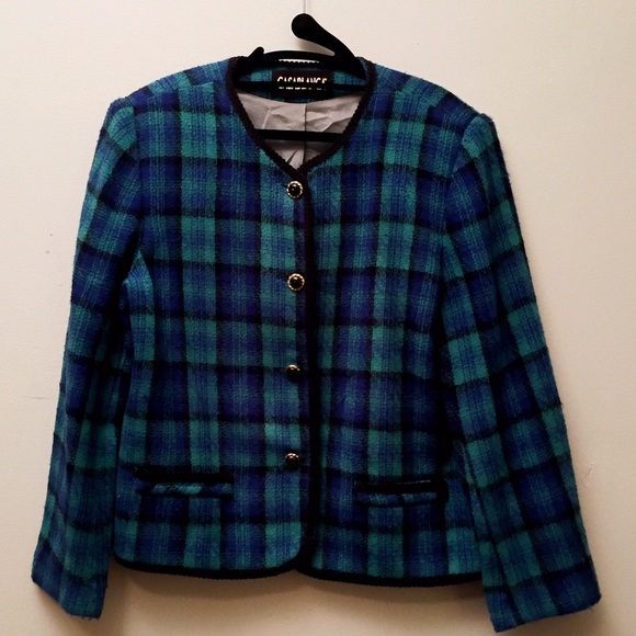 Blue Vintage Casablanca Blazer W/ Shoulder Pads