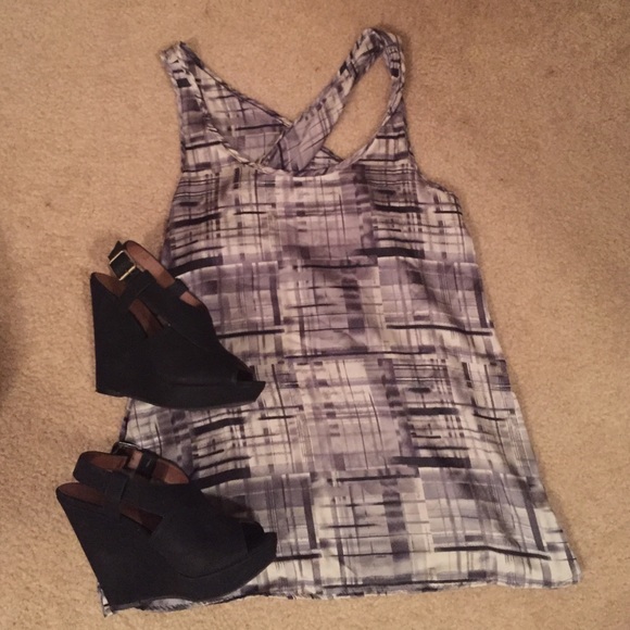 Brushstroke Racerback Open Back Tank