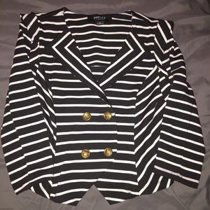 Black and white striped blazer