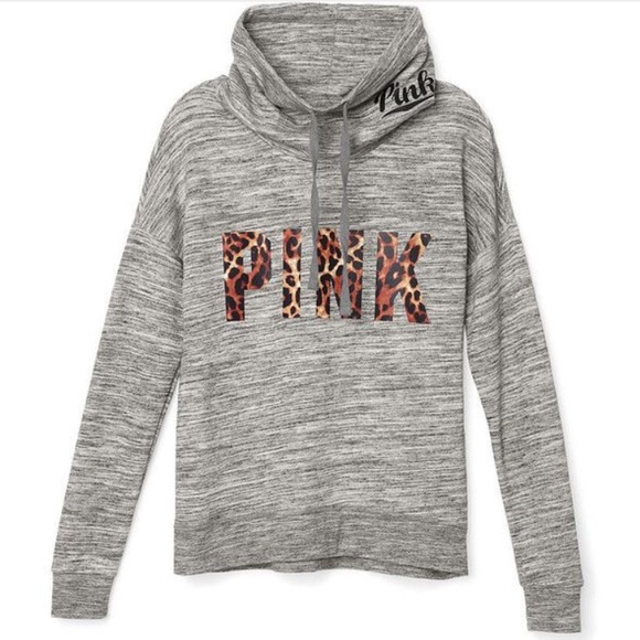 SOLD VS Pink Cheetah marble cowl neck sweater - Picture 2 of 2