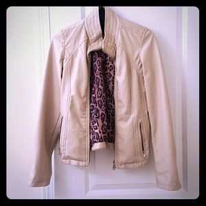 Beige faux leather jacket