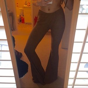 Suede bell bottom pants