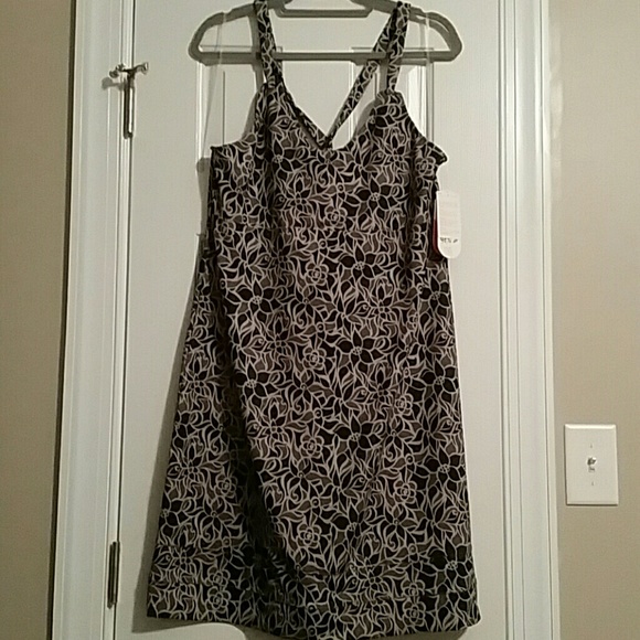Merrell Lily Black Floral Sun Dress Size L