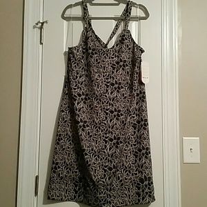 Merrell Lily Black Floral Sun Dress Size L