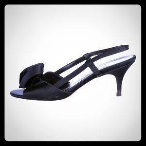 Kate Spade Black Satin Kitten Heels