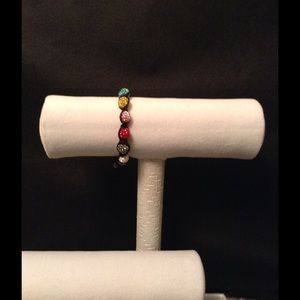 Multi Colored Crystal Beaded Bracelet