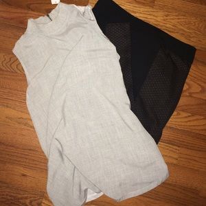 LOFT black and gold Marisa pant with mock neck