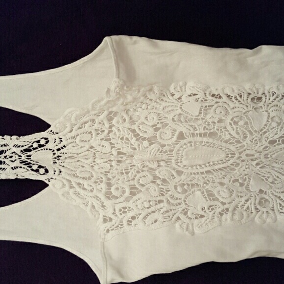 White tank with lace back