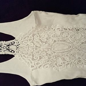 White tank with lace back