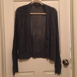 Gray AEO cardigan sweater