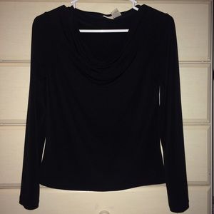 semi cowl neck long sleeve tee