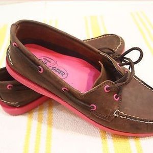 Pink and Brown Sperrys