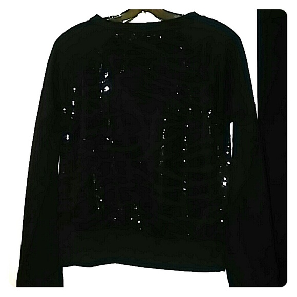 Black Sequence Sweater Top