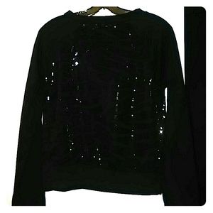 Black Sequence Sweater Top