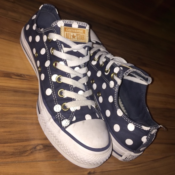 Navy Polka-Dot Converse