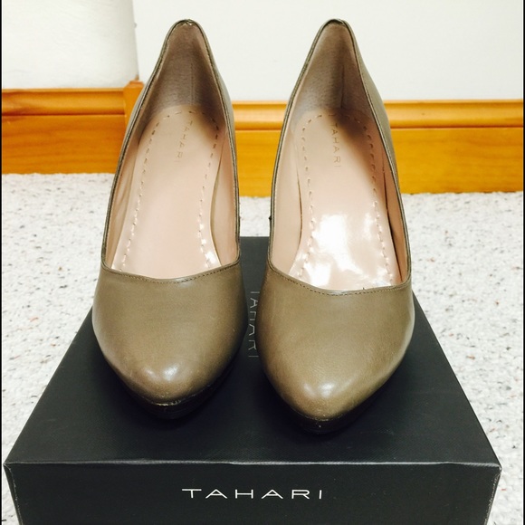 Tahari Shoes - Tahari Taupe Stiletto platform heel