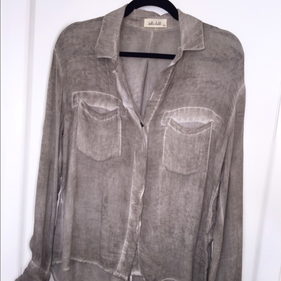 Bella Dahl grey brown flowy button up down