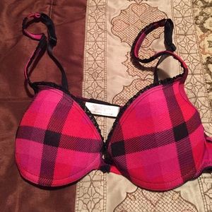 Flannel print bra