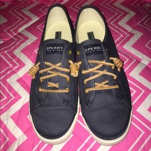 9 1/2 sperry top-sider navy blue woman's shoes