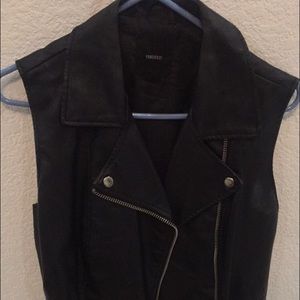 Faux leather Moto vest