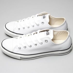White Leather Converse Size4