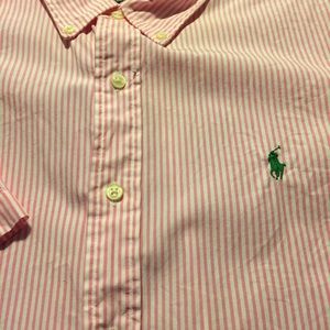 Men's short sleeve striped button down