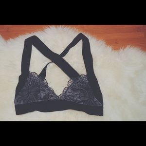 Cross back lace bralette