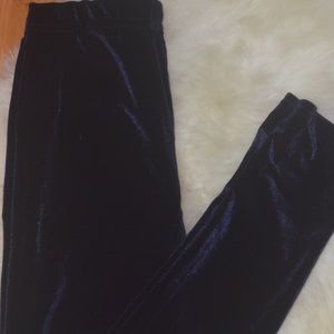 Blue velvet high rise legging