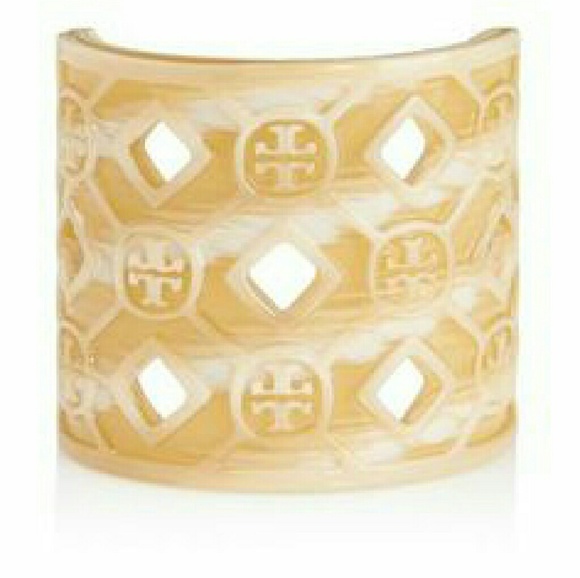 Tory Burch ivory resin cuff