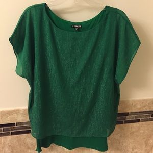 Short sleep green top