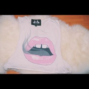 Destroyed lips cropped top