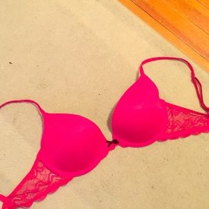 Victoria's Secret love pink push up bra hot pink