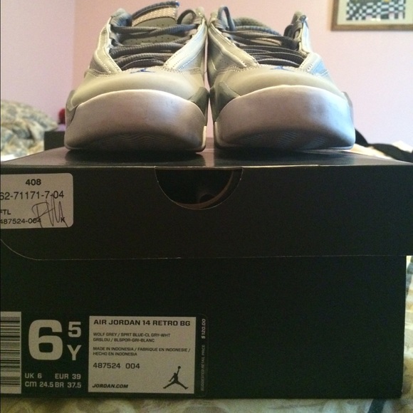 2014 Nike Air Jordan 14 Wolf Grey size 6 - Picture 4 of 4