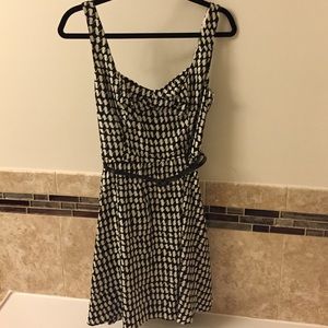 black and white knee length dress