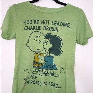 UNIQLO green Charlie Brown short sleeve t-shirt