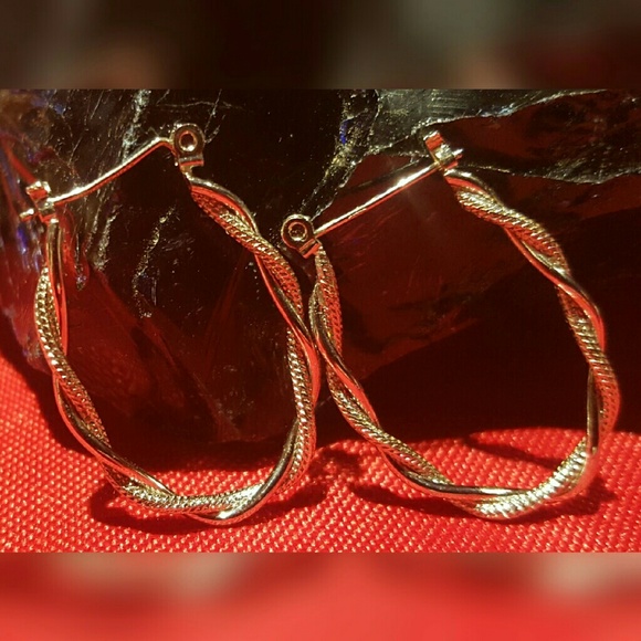 Silvertone Loop Earrings - image 2