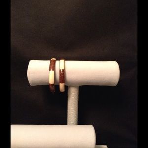 Wooden Bangles w/ Gold Accents