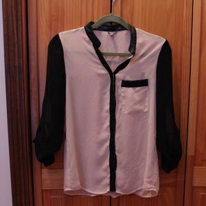 Cream and Black Blouse