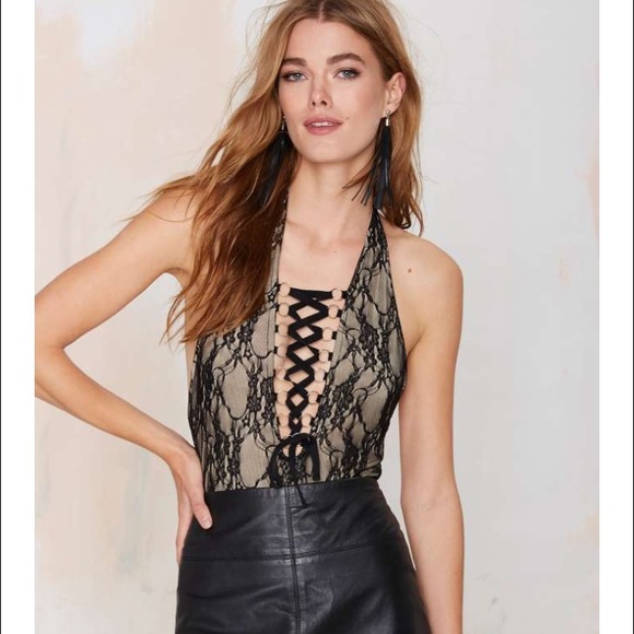 Brand new Nasty Gal criss cross bodysuit
