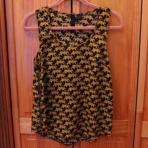 Black Tank with Gold Jaguars